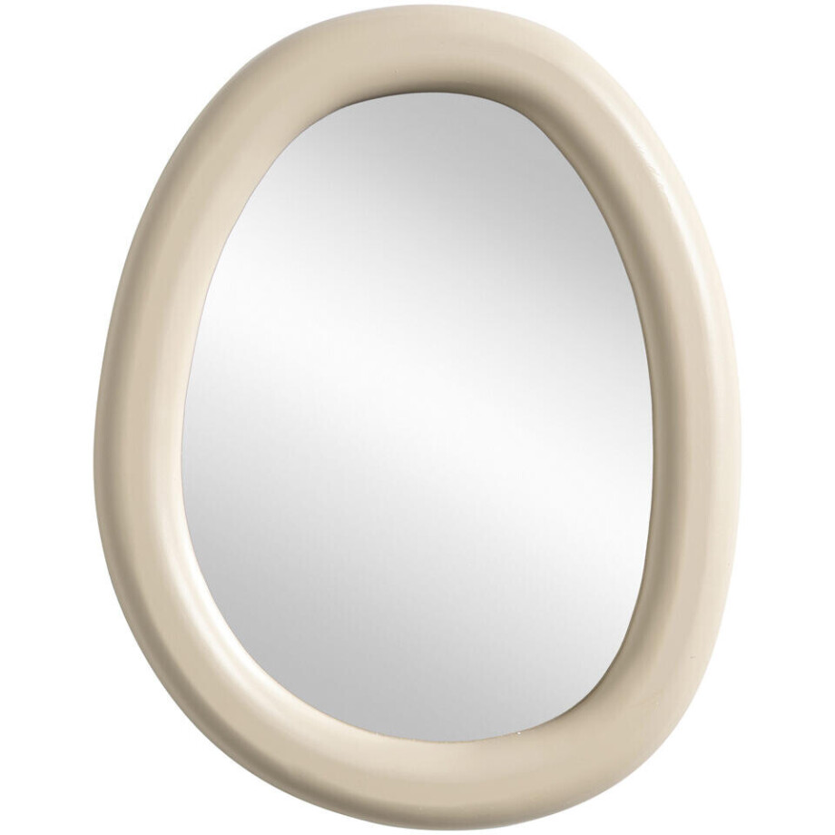 Leen Bakker - Spiegel Moma Off-white - 28x22 Cm - Hout - Crème Leen Bakker - Spiegel Moma Off-white - 28x22 Cm - Hout - Crème afbeelding 1