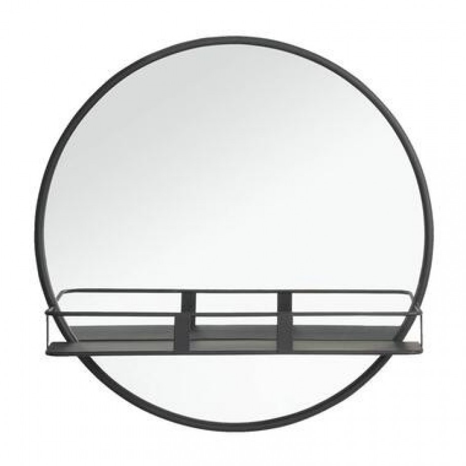 Spiegel met plateau Roel - zwart - 12xØ50 cm - Leen Bakker afbeelding 1