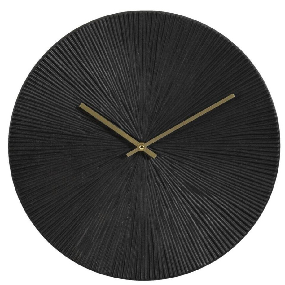 Leen Bakker - Wandklok Malaga - - Ø40 Cm - MDF - Zwart afbeelding 1