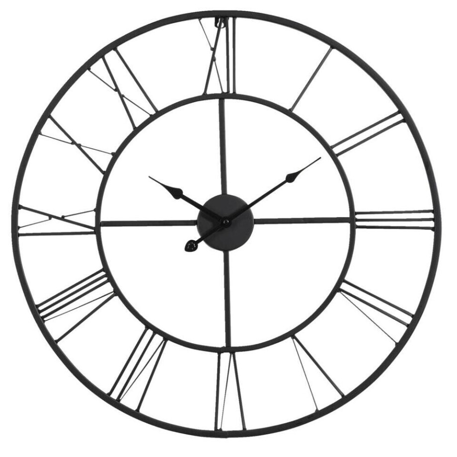 Leen Bakker - Wandklok Mitchel - Ø60 Cm - Metaal - Zwart afbeelding 1