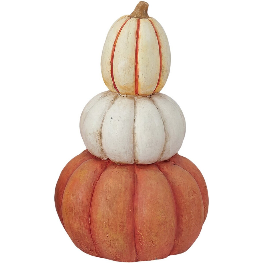Clayre & Eef Decoratie Pompoen Oranje Kunststof Herfst decoratie afbeelding 1