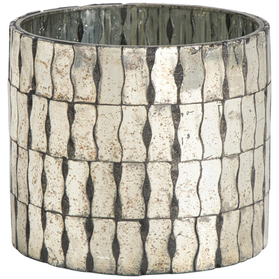 Leen Bakker - Waxinelichthouder Spiegel 10xØ11 Cm - Glas - Bruin afbeelding 1