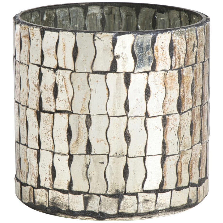 Leen Bakker - Waxinelichthouder Spiegel 11xØ11 Cm - Glas - Bruin afbeelding 1