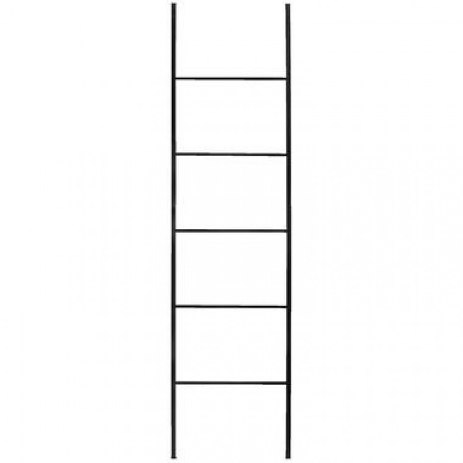 Decoratieve ladder Vincent - zwart - 160x37x1,5 cm - Leen Bakker afbeelding 1