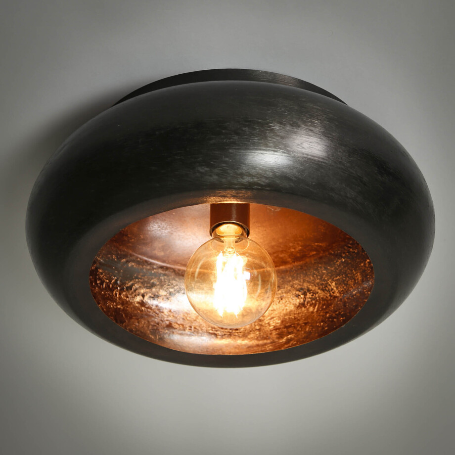 LifestyleFurn Plafondlamp 'Yamil' Ø42cm, kleur Zwart Nikkel afbeelding 1