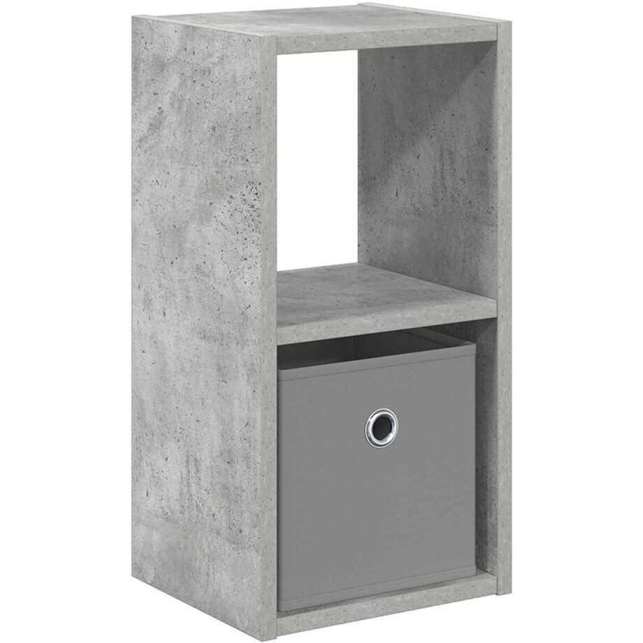 vidaXL - Nachtkastje - Beton - Grijs - 25,5 - x - 22 - x - 49,5 - cm - Bewerkt - hout afbeelding 1