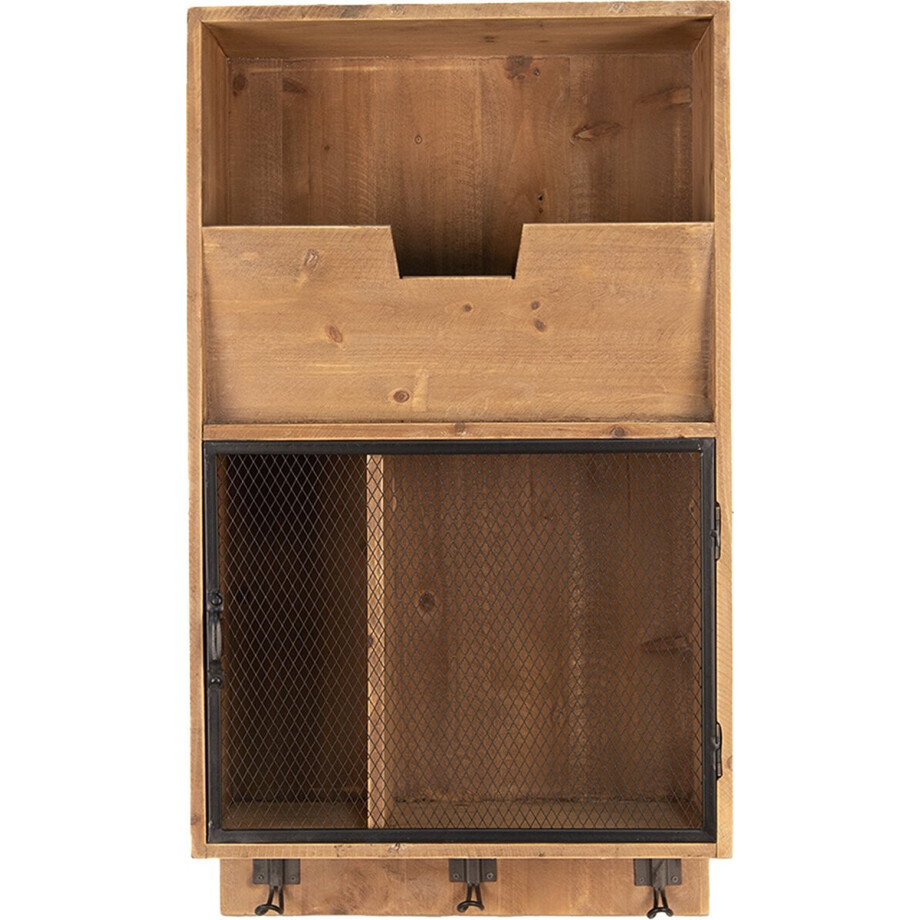 Clayre & Eef Wandrek 71 cm Bruin Zwart Hout afbeelding 1