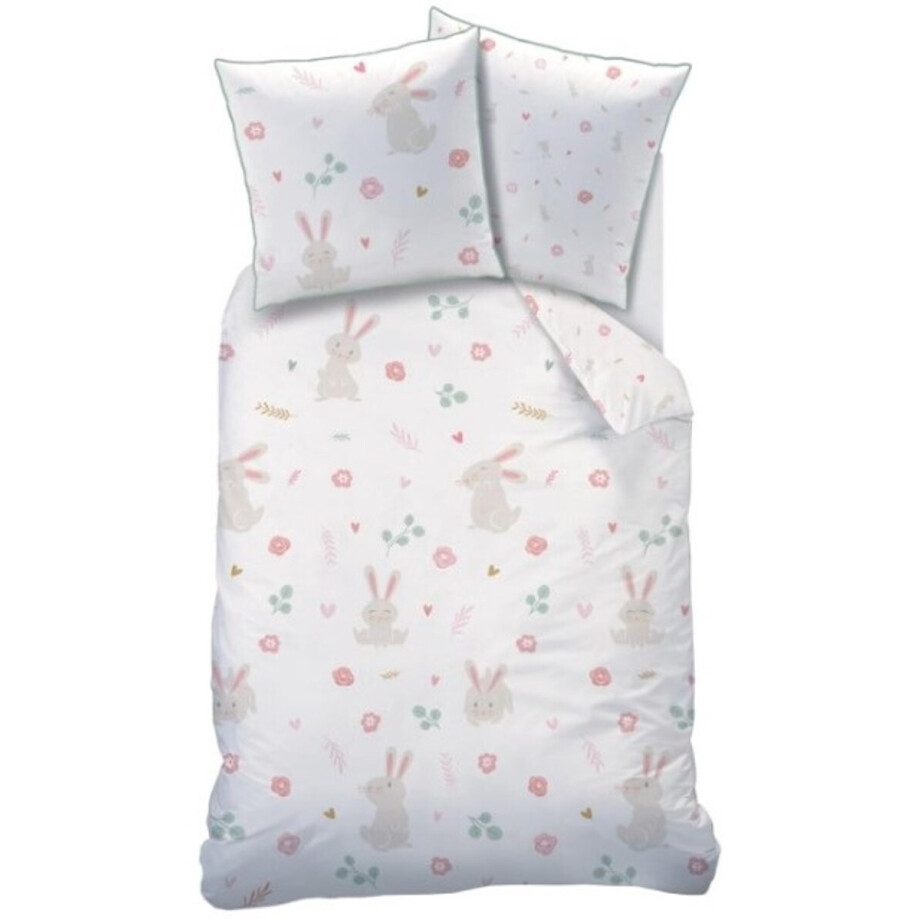 Matt & Rose Dekbedovertrek, Petit Lapin - Eenpersoons -140 x 200 + 63 x 63 cm - Katoen afbeelding 1