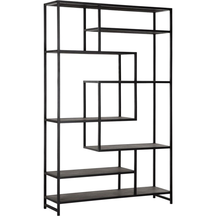 MUST Living boekenkast Harmony metaal en carlitto leer 190x120x35 cm MUST Living boekenkast Harmony metaal en carlitto leer 190x120x35 cm afbeelding 1