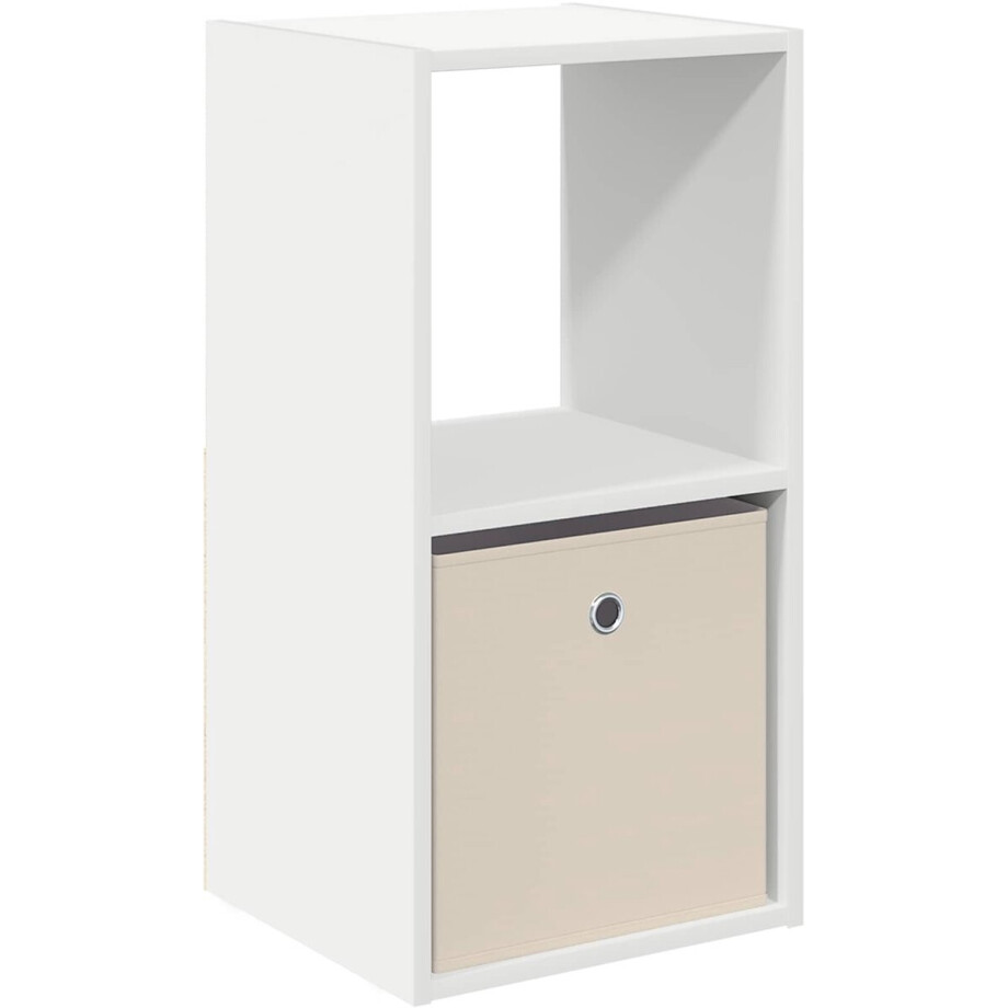 vidaXL - Nachtkastje - Wit - 35 - x - 32 - x - 68,5 - cm - Bewerkt - hout afbeelding 1