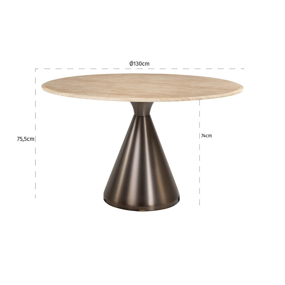 Richmond Ronde Eettafel 'Montgommery' Marmerlook, 130cm afbeelding 1