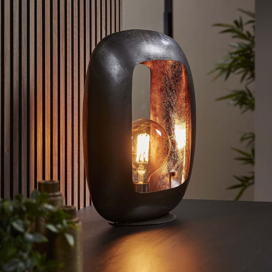 LifestyleFurn Tafellamp 'Arch' Metaal, 44cm, kleur Zwart Nikkel afbeelding 1