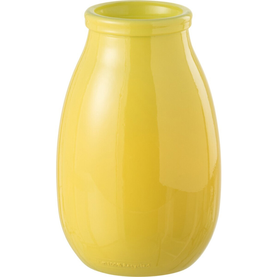 J-Line vaas - glas - geel - large - Ø 17.5 cm afbeelding 1