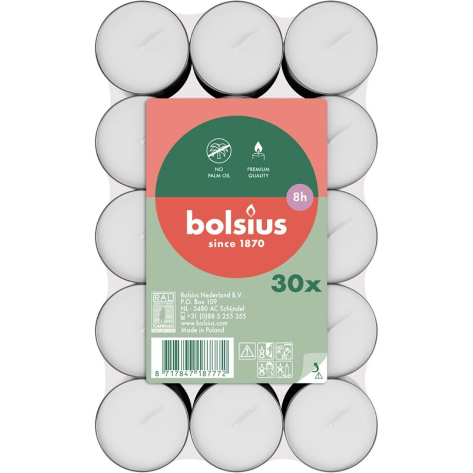 Bolsius - Theelichten - 30 stuks per verpakking - Brickpack Bolsius - Theelichten - 30 stuks per verpakking - Brickpack afbeelding 1