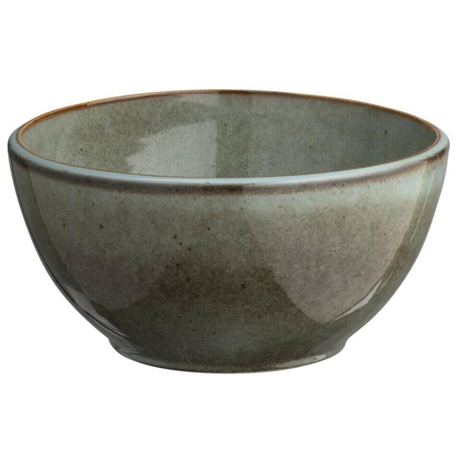 Leen Bakker - Saladeschaal Emma - /bruin - Ø22,5 Cm - Stoneware - Groen - B11 Cm Leen Bakker - Saladeschaal Emma - /bruin - Ø22,5 Cm - Stoneware - Groen - B11 Cm afbeelding 1
