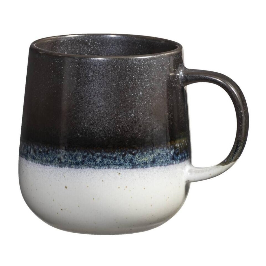 Leen Bakker - Mok Met Oor Pippa - - 400 Ml - Stoneware - Zwart - B9.5 Cm Leen Bakker - Mok Met Oor Pippa - - 400 Ml - Stoneware - Zwart - B9.5 Cm afbeelding 1