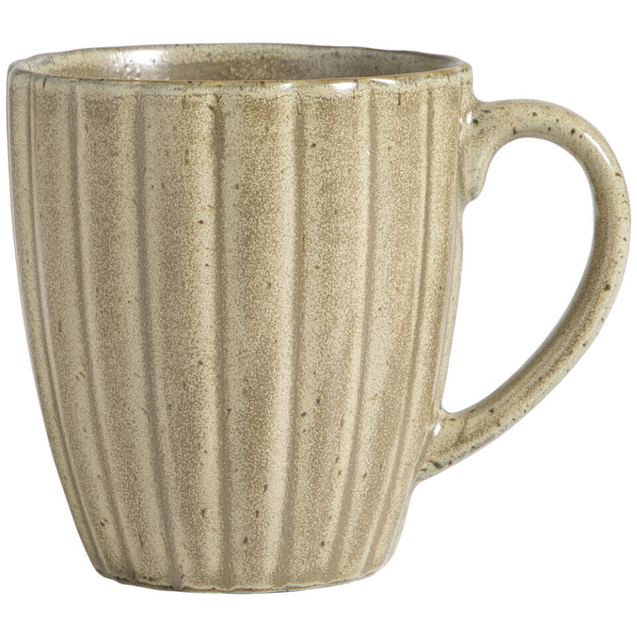 Leen Bakker - Mok Met Oor Flora - Stoneware - Bruin - H9.5 Cm Leen Bakker - Mok Met Oor Flora - Stoneware - Bruin - H9.5 Cm afbeelding 1