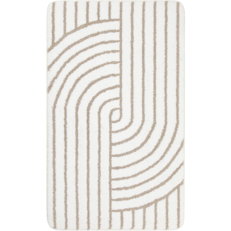 Wecon home Basics - Hilda - Badmat - 70x120 cm - wit - Douchemat Modern Design – Grafisch Geometrisch Patroon – Zacht & Comfortabel – Wasbaar en Antislip Wecon home Basics - Hilda - Badmat - 70x120 cm - wit - Douchemat Modern Design – Grafisch Geometrisch Patroon – Zacht & Comfortabel – Wasbaar en Antislip afbeelding 1