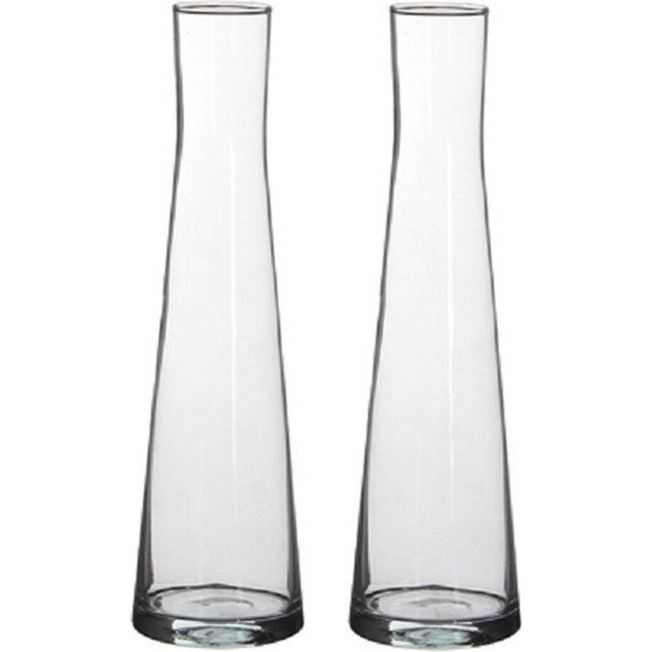 2x Uitlopende transparante vaas/vazen Ixia 30 x 4,5 cm - Home Deco vazen - Woonaccessoires 2 stuks afbeelding 1