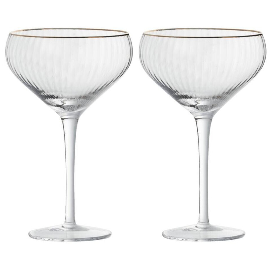 Leen Bakker - Cocktailglazen Camille - 280 Ml - 2 Stuks - Glas - Transparant - B18 Cm afbeelding 1