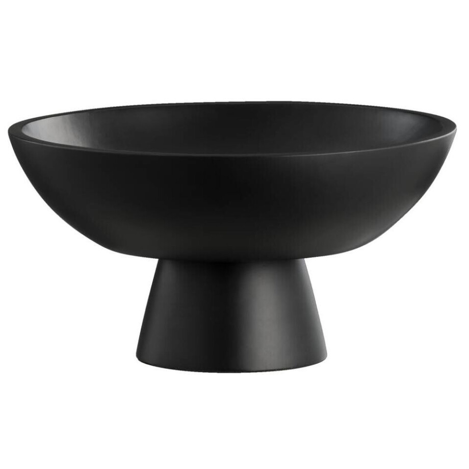 Leen Bakker - Schaal Op Voet - - Ø32 Cm - Mangohout - Zwart - B16 Cm afbeelding 1