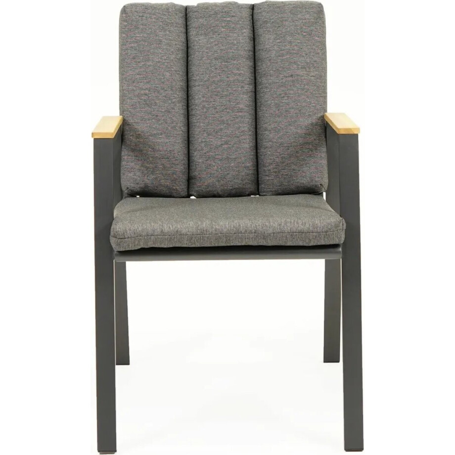 Stapelstoel Kunststof Leather Fauteuil Antraciet afbeelding 1