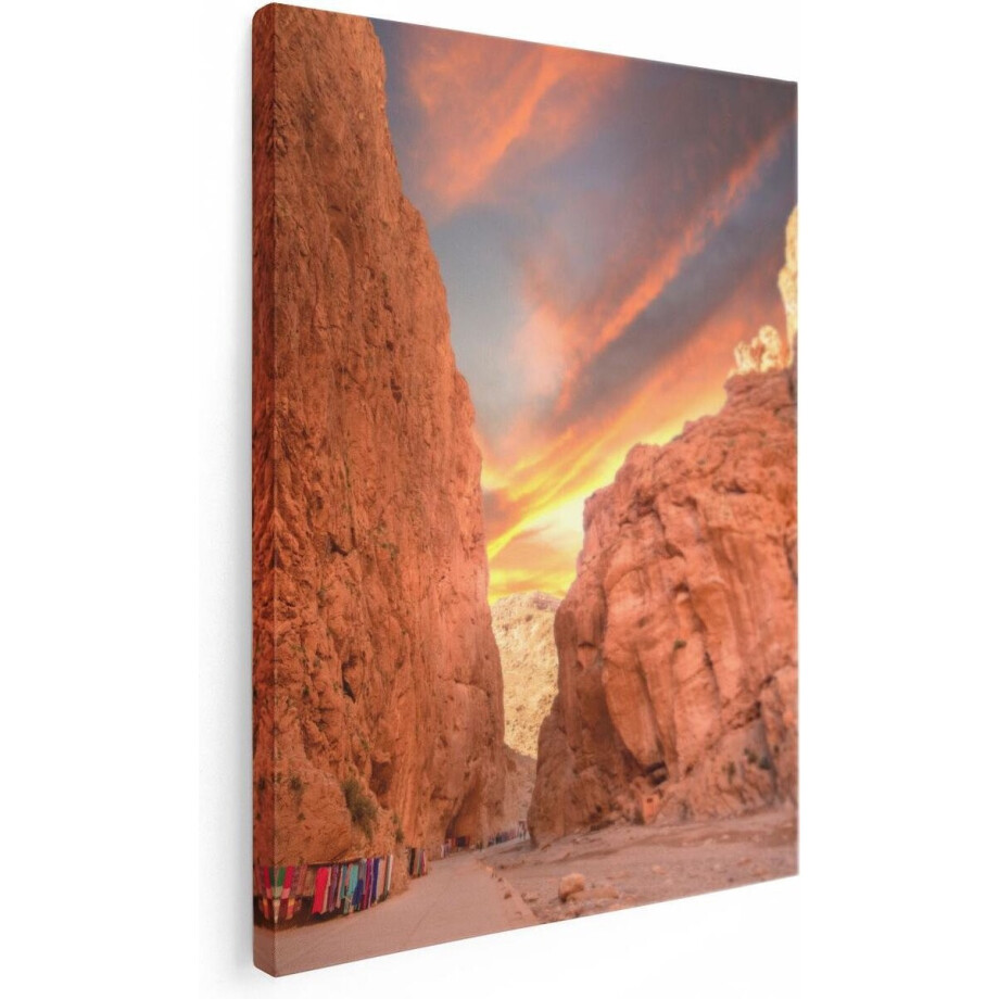 Artaza Canvas Schilderij Marokko - 60x80 cm - Wanddecoratie Zonsondergang - Muurdecoratie Bergen - Schilderijen Op Canvas Landschap Artaza Canvas Schilderij Marokko - 60x80 cm - Wanddecoratie Zonsondergang - Muurdecoratie Bergen - Schilderijen Op Canvas Landschap afbeelding 1