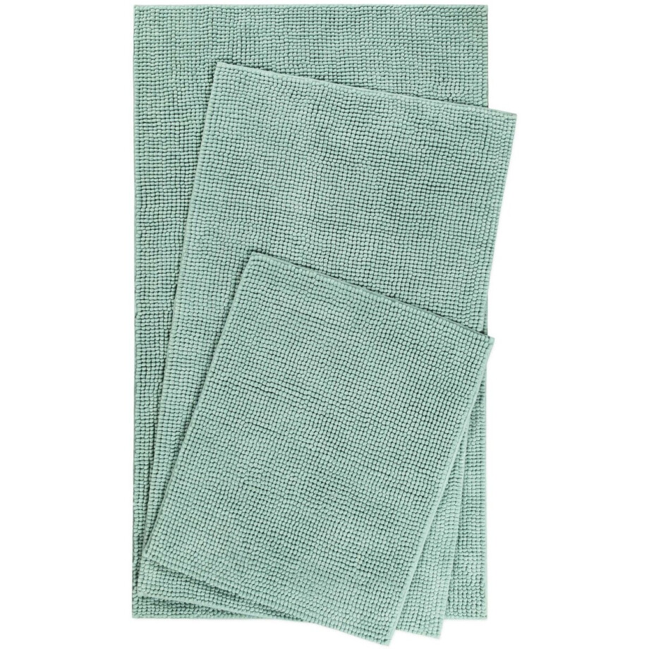 Wecon home Basics - Balu - Badmat - 60x100 cm - muntgroen - Basic Chenille Douchemat met Noppenstructuur – Super Zacht & Comfortabel – Wasbaar & Antislip – Absorberend afbeelding 1