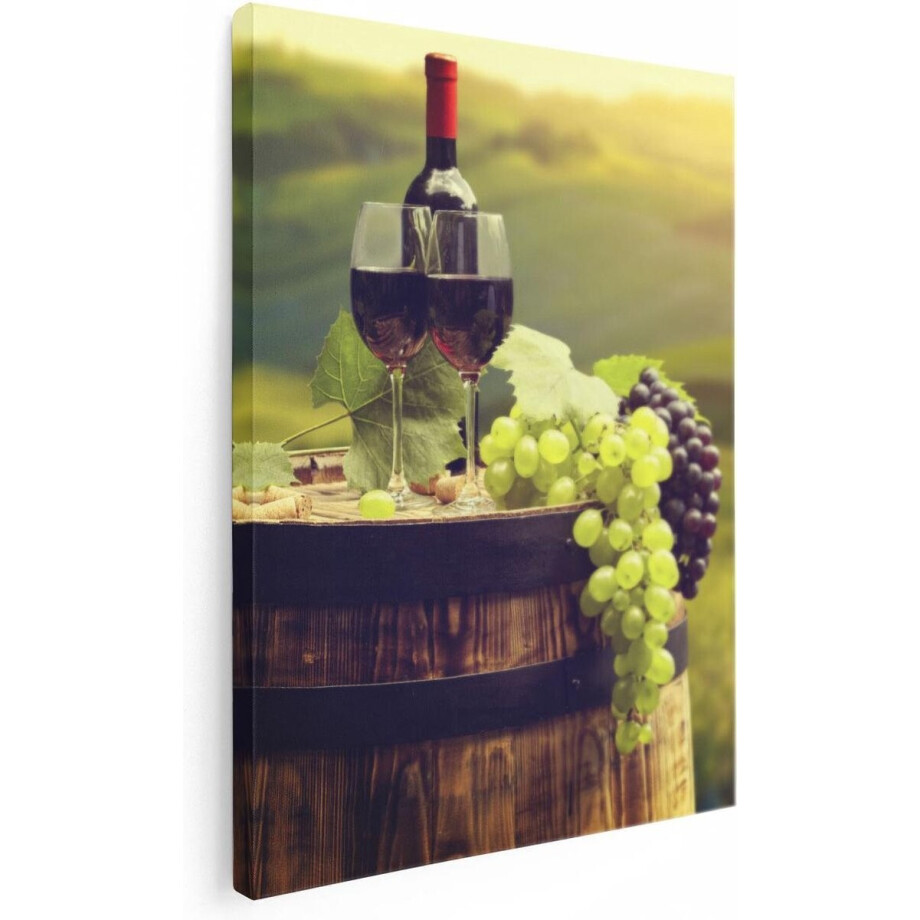 Artaza Canvas Schilderij Wijn - 60x80 cm - Wanddecoratie Toscane - Muurdecoratie Wijnvat - Schilderijen Op Canvas Druiven Artaza Canvas Schilderij Wijn - 60x80 cm - Wanddecoratie Toscane - Muurdecoratie Wijnvat - Schilderijen Op Canvas Druiven afbeelding 1