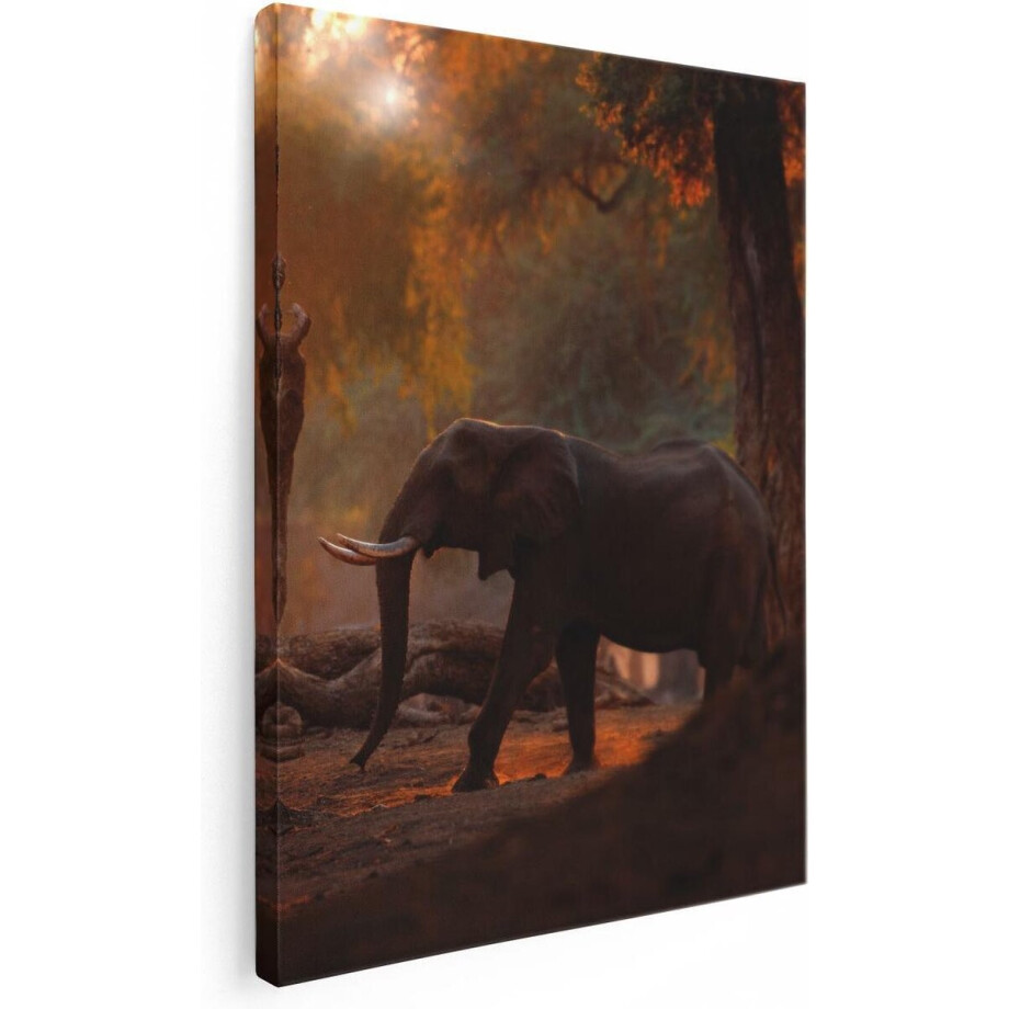 Artaza Canvas Schilderij Olifant In het Bos - 60x80 - Foto Op Canvas - Canvas Print Artaza Canvas Schilderij Olifant In het Bos - 60x80 - Foto Op Canvas - Canvas Print afbeelding 1