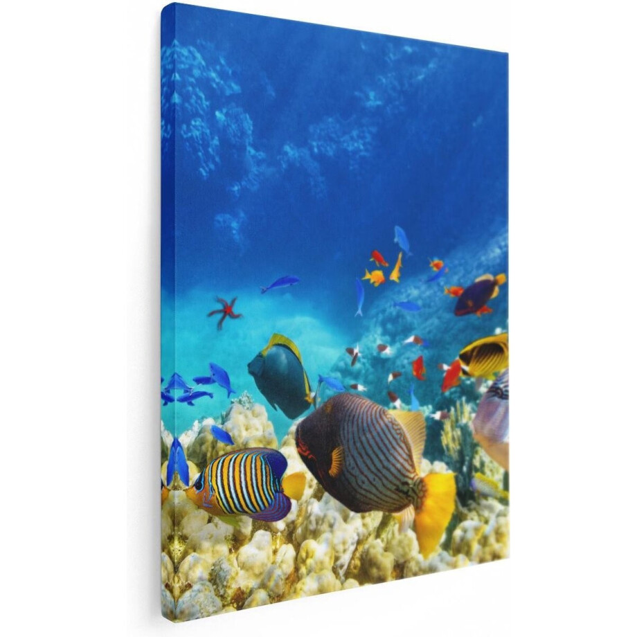 Artaza Canvas Schilderij Vissen in de Oceaan met Koralen - 30x40 - Klein - Foto Op Canvas - Canvas Print afbeelding 1