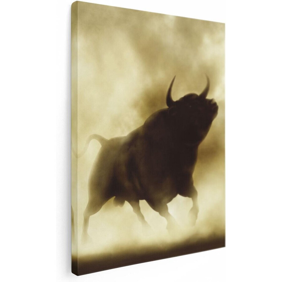 Artaza Canvas Schilderij Stier - 60x80 cm - Wanddecoratie Dieren - Muurdecoratie Silhouet - Schilderijen Op Canvas Artaza Canvas Schilderij Stier - 60x80 cm - Wanddecoratie Dieren - Muurdecoratie Silhouet - Schilderijen Op Canvas afbeelding 1