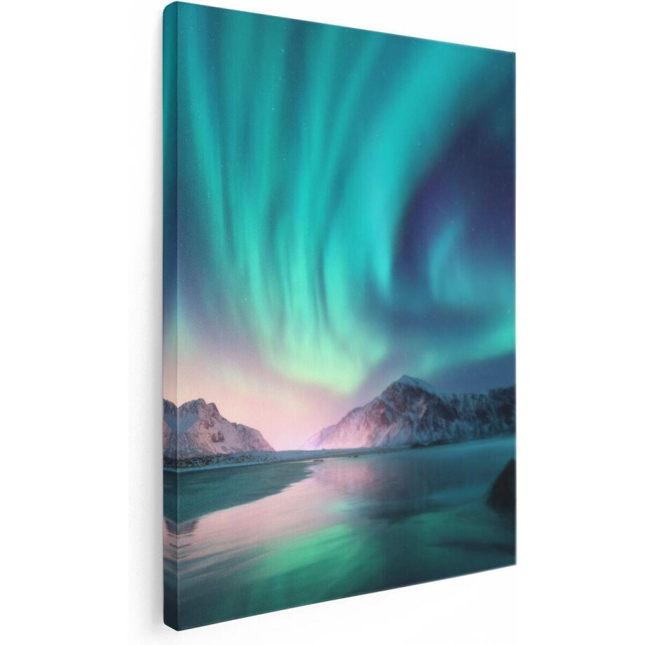 Artaza Canvas Schilderij Groene Noorderlicht in Noorwegen - 60x80 - Foto Op Canvas - Canvas Print Artaza Canvas Schilderij Groene Noorderlicht in Noorwegen - 60x80 - Foto Op Canvas - Canvas Print afbeelding 1