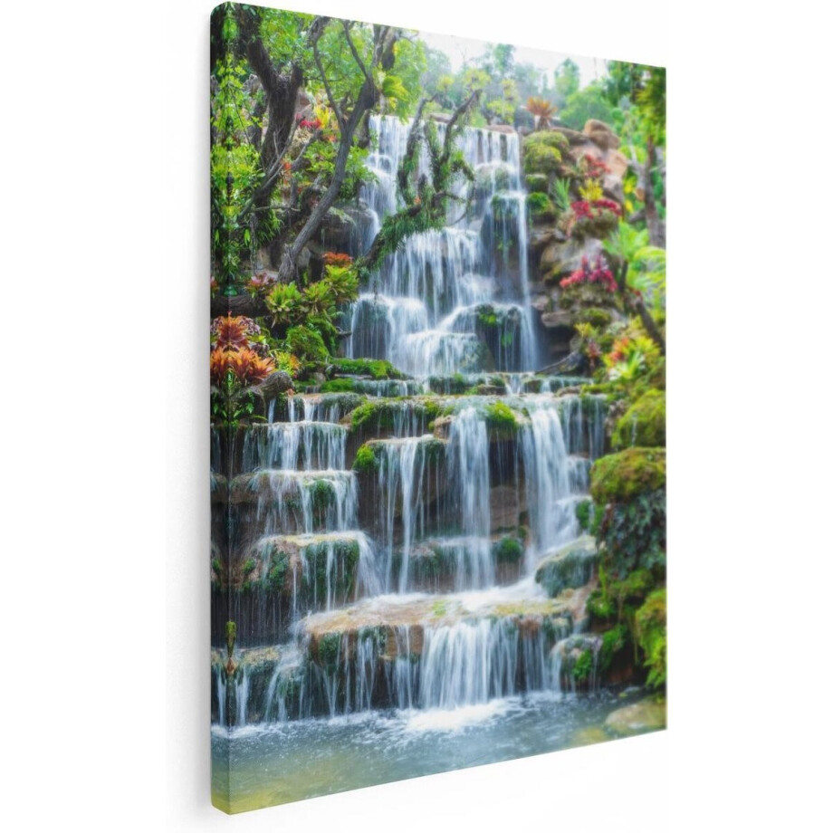 Artaza Canvas Schilderij Tropische Waterval In Thailand - 60x80 - Foto Op Canvas - Canvas Print Artaza Canvas Schilderij Tropische Waterval In Thailand - 60x80 - Foto Op Canvas - Canvas Print afbeelding 1