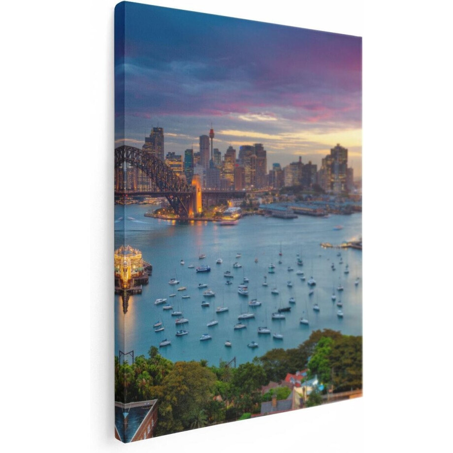 Artaza Canvas Schilderij Sydney Harbour Bridge in de Avond - 60x80 - Foto Op Canvas - Canvas Print Artaza Canvas Schilderij Sydney Harbour Bridge in de Avond - 60x80 - Foto Op Canvas - Canvas Print afbeelding 1