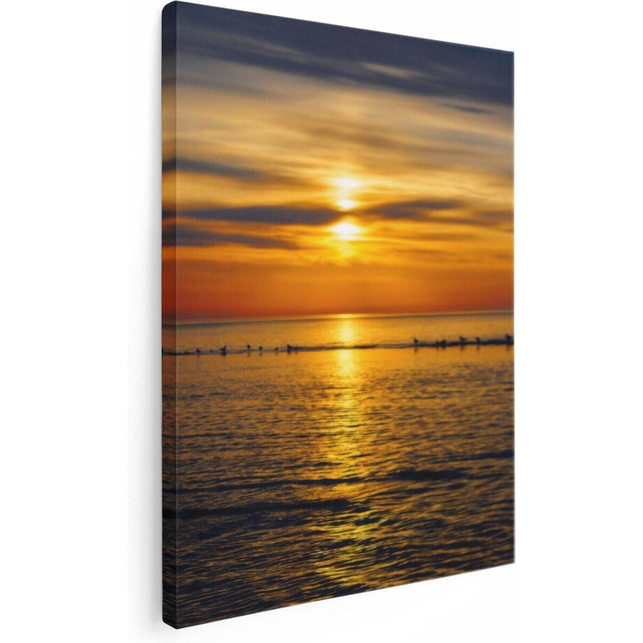 Artaza Canvas Schilderij Zonsondergang In De Zee - 30x40 cm - Klein - Wanddecoratie Woonkamer - Schilderijen - Muurdecoratie Artaza Canvas Schilderij Zonsondergang In De Zee - 30x40 cm - Klein - Wanddecoratie Woonkamer - Schilderijen - Muurdecoratie afbeelding 1