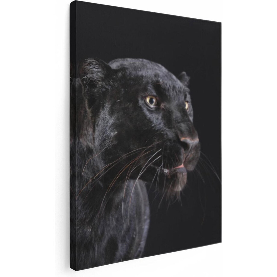 Artaza Canvas Schilderij Zwarte Panterkop - Panter - 30x40 - Klein - Foto Op Canvas - Canvas Print Artaza Canvas Schilderij Zwarte Panterkop - Panter - 30x40 - Klein - Foto Op Canvas - Canvas Print afbeelding 1