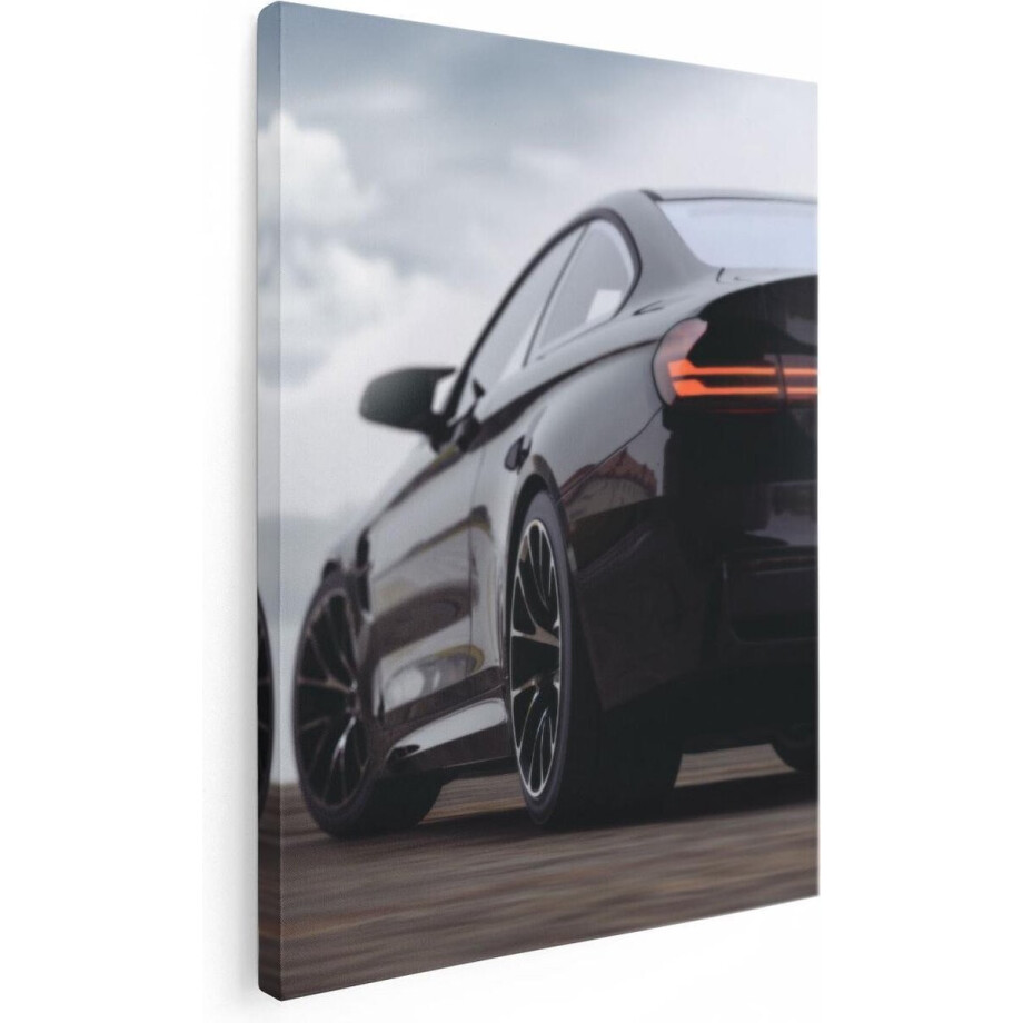 Artaza Canvas Schilderij Auto - 60x80 cm - Wanddecoratie Zwarte Sportwagen - Muurdecoratie Mancave - Schilderijen Op Canvas Artaza Canvas Schilderij Auto - 60x80 cm - Wanddecoratie Zwarte Sportwagen - Muurdecoratie Mancave - Schilderijen Op Canvas afbeelding 1