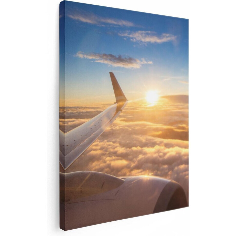 Artaza Canvas Schilderij Vliegtuig In De Lucht Met De Zon - 30x40 - Klein - Foto Op Canvas - Canvas Print Artaza Canvas Schilderij Vliegtuig In De Lucht Met De Zon - 30x40 - Klein - Foto Op Canvas - Canvas Print afbeelding 1