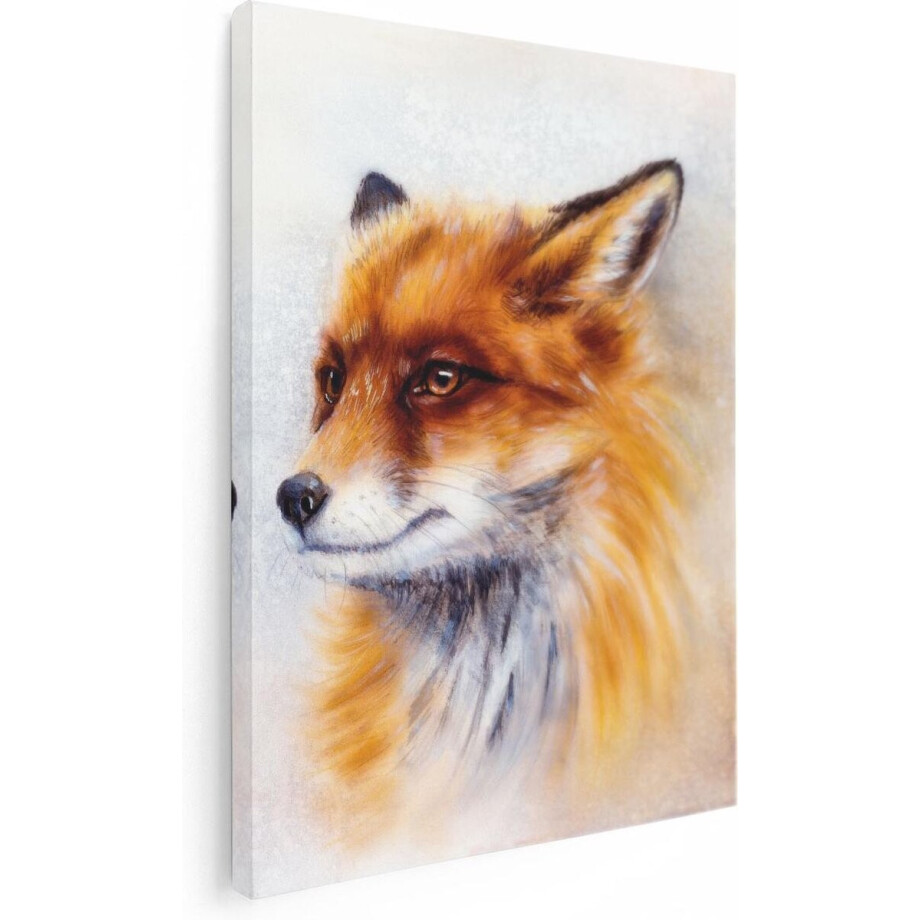 Artaza Canvas Schilderij Vos - 30x40 cm - Klein - Wanddecoratie Dieren - Muurdecoratie Dierenhoofd - Kamer Accessoires afbeelding 1