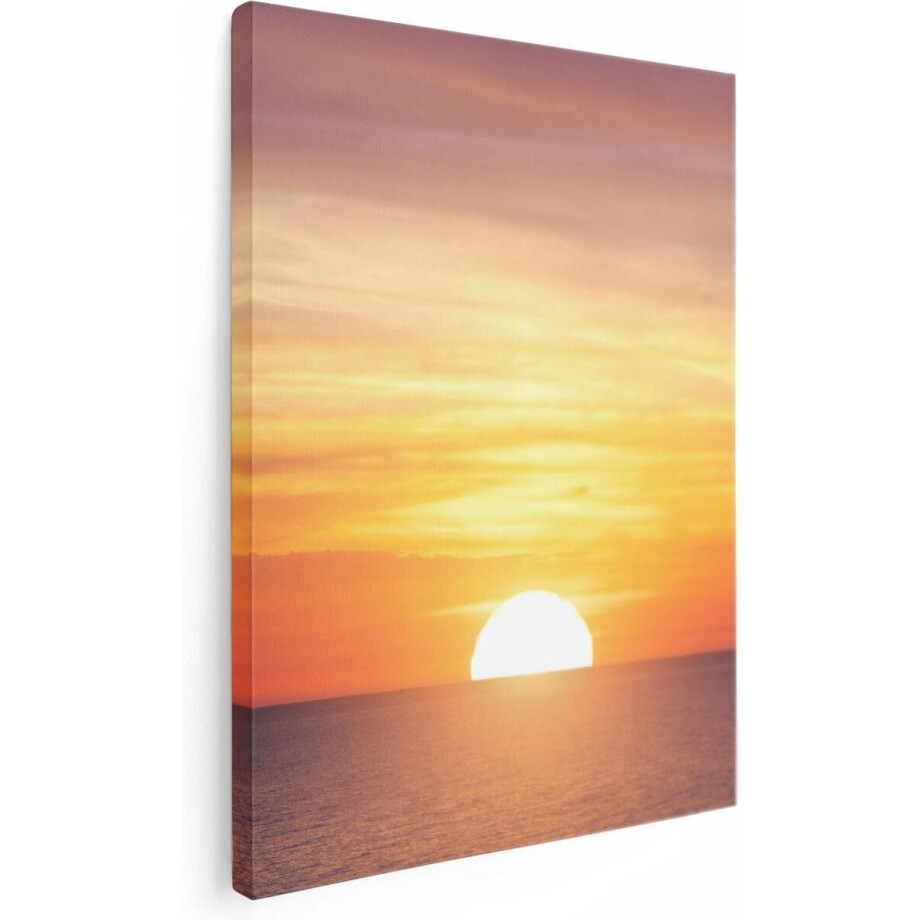 Artaza Canvas Schilderij Zonsondergang Op De Zee - 60x80 - Foto Op Canvas - Canvas Print Artaza Canvas Schilderij Zonsondergang Op De Zee - 60x80 - Foto Op Canvas - Canvas Print afbeelding 1