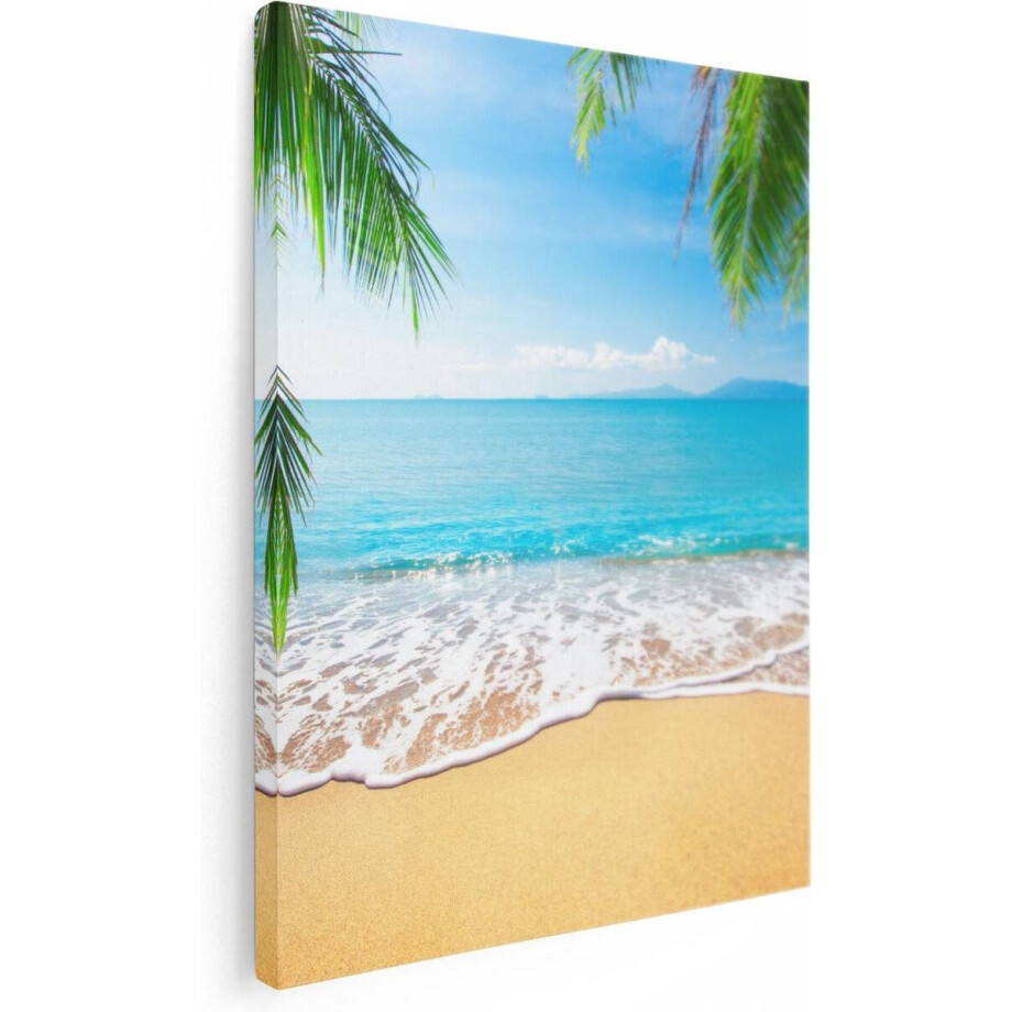 Artaza Canvas Schilderij Tropisch Strand En Zee - 60x80 - Foto Op Canvas - Canvas Print afbeelding 1