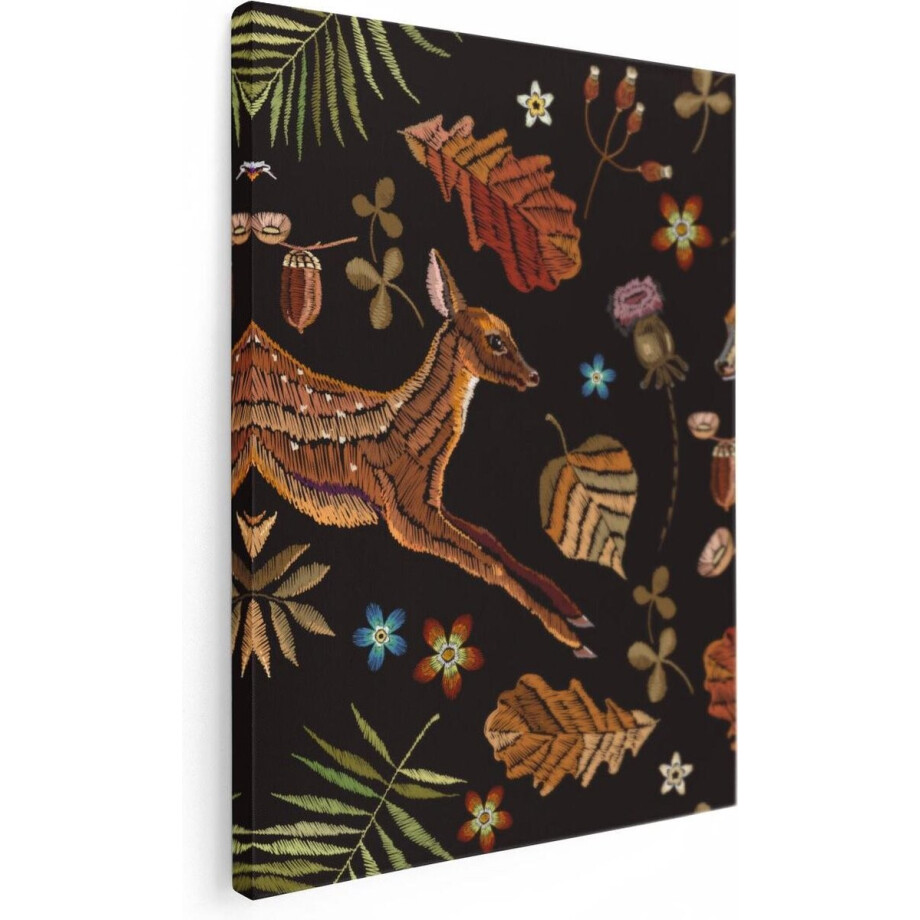 Artaza Canvas Schilderij Herfst Achtergrond Met Herten - Abstract - 30x40 - Klein - Foto Op Canvas - Canvas Print afbeelding 1