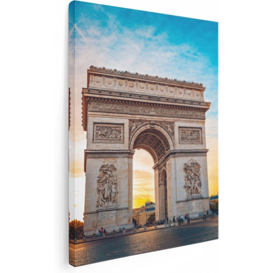 Artaza Canvas Schilderij Parijs - 60x80 cm - Wanddecoratie Arc De Triomphe - Muurdecoratie Zonsondergang - Schilderijen Op Canvas Frankrijk Artaza Canvas Schilderij Parijs - 60x80 cm - Wanddecoratie Arc De Triomphe - Muurdecoratie Zonsondergang - Schilderijen Op Canvas Frankrijk afbeelding 1