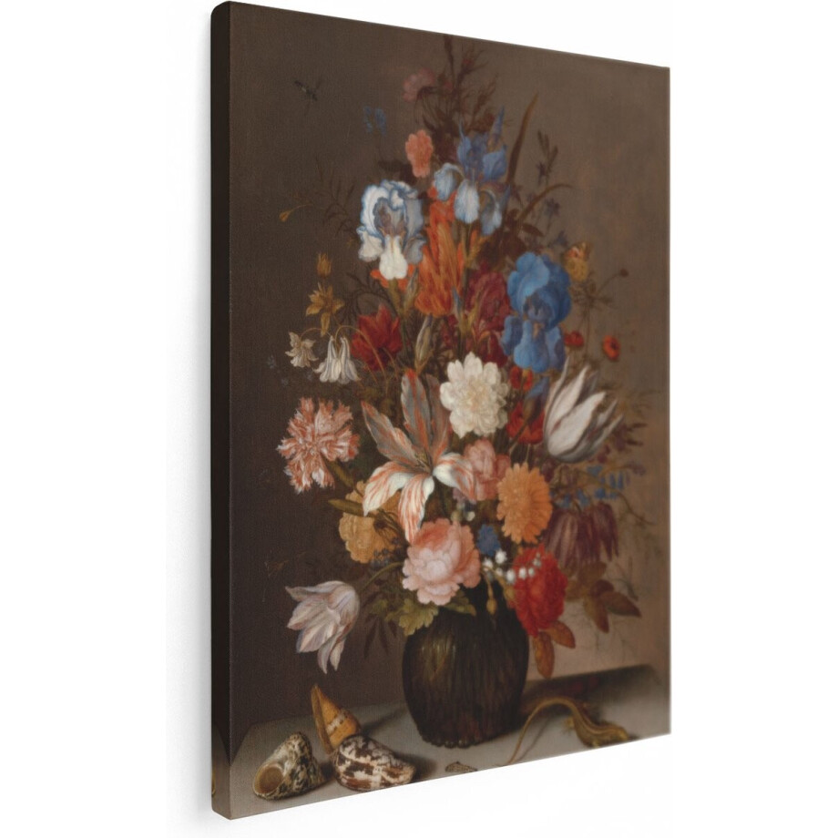 Artaza Canvas Schilderij Stilleven Bloemen - 30x40 cm - Klein - Muurdecoratie Boeket - Wanddecoratie Woonkamer - Kamer Accessoires afbeelding 1