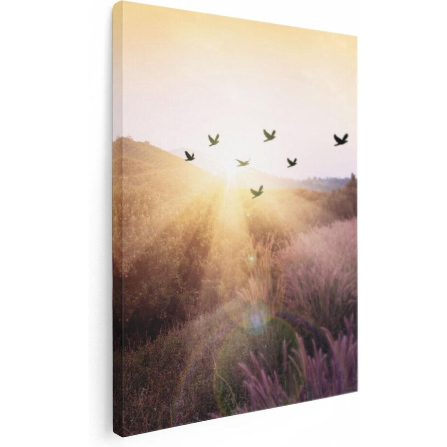 Artaza Canvas Schilderij Silhouet Zwerm Vogels Bij Zonsondergang - 60x80 - Foto Op Canvas - Canvas Print Artaza Canvas Schilderij Silhouet Zwerm Vogels Bij Zonsondergang - 60x80 - Foto Op Canvas - Canvas Print afbeelding 1