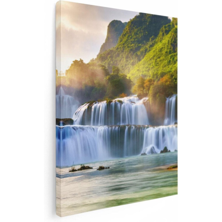 Artaza Canvas Schilderij Waterval - 60x80 cm - Wanddecoratie Natuur - Muurdecoratie Bergen - Schilderijen Op Canvas Jungle Artaza Canvas Schilderij Waterval - 60x80 cm - Wanddecoratie Natuur - Muurdecoratie Bergen - Schilderijen Op Canvas Jungle afbeelding 1