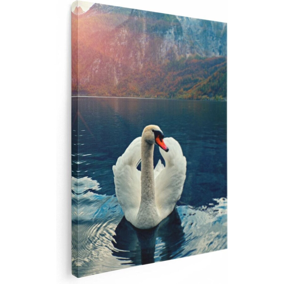 Artaza Canvas Schilderij Zwaan op het Water in de Bergen - 60x80 - Foto Op Canvas - Canvas Print Artaza Canvas Schilderij Zwaan op het Water in de Bergen - 60x80 - Foto Op Canvas - Canvas Print afbeelding 1