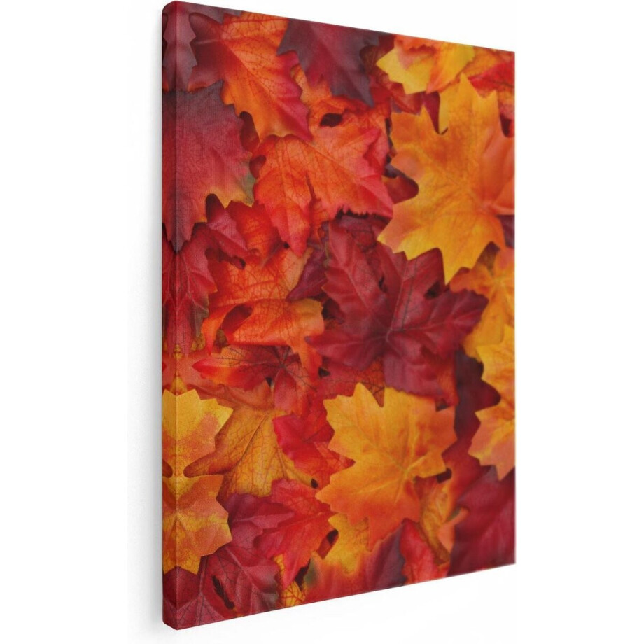 Artaza Canvas Schilderij Herfstbladeren in het Oranje en Rood - 60x80 - Foto Op Canvas - Canvas Print Artaza Canvas Schilderij Herfstbladeren in het Oranje en Rood - 60x80 - Foto Op Canvas - Canvas Print afbeelding 1