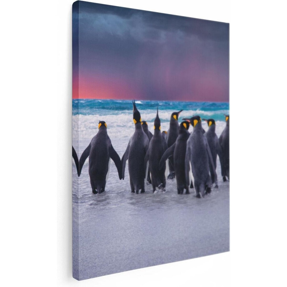 Artaza Canvas Schilderij Groep Pinguïns bij het Water - Kudde - 60x80 - Foto Op Canvas - Canvas Print Artaza Canvas Schilderij Groep Pinguïns bij het Water - Kudde - 60x80 - Foto Op Canvas - Canvas Print afbeelding 1